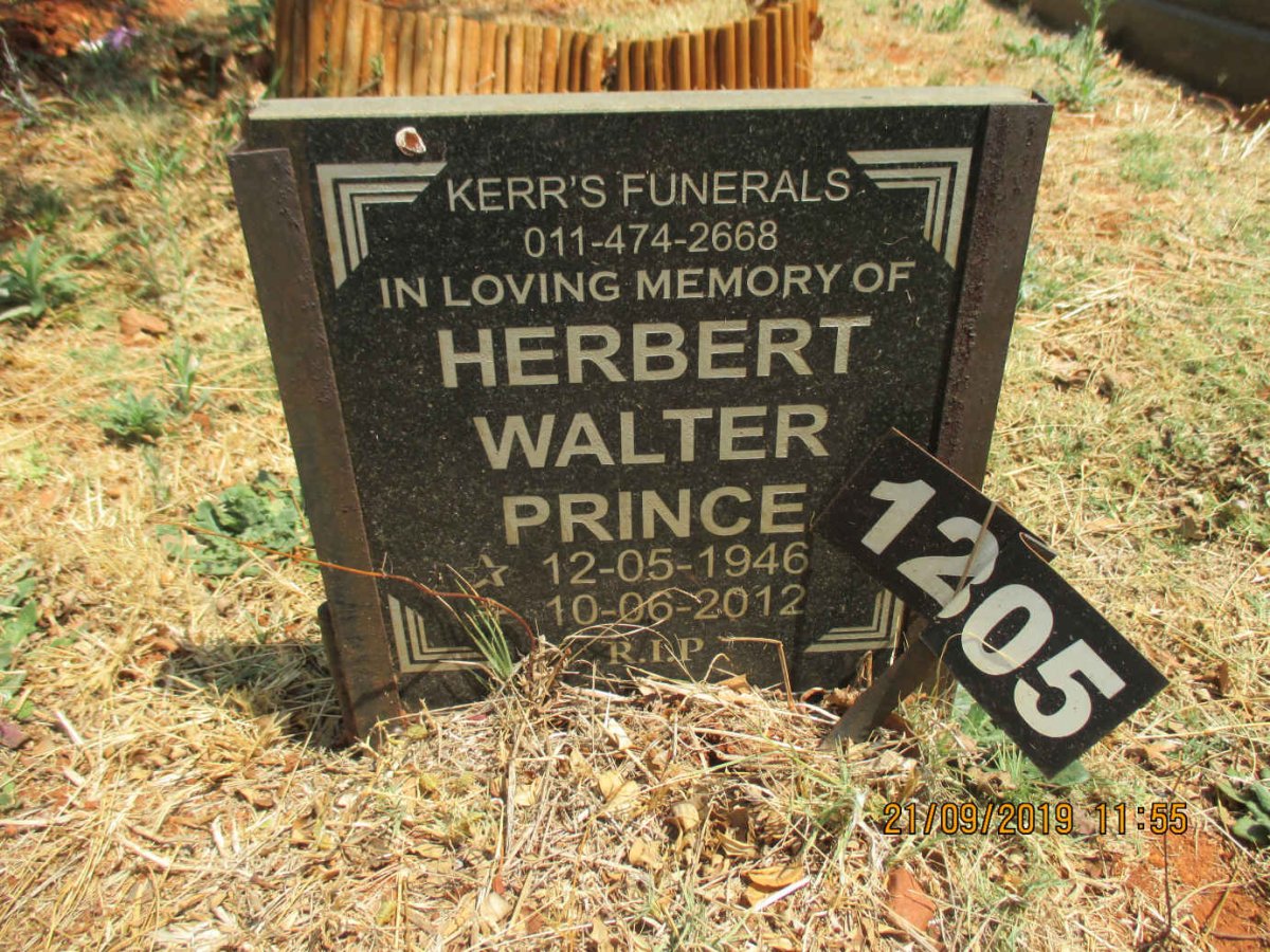 PRINCE Herbert Walter 1946-2012