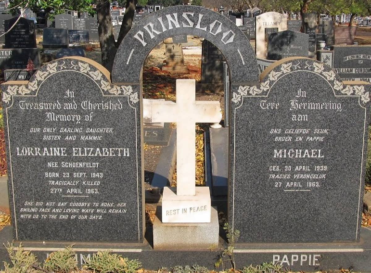 PRINSLOO Michael 1939-1963 &amp; Lorraine Elizabeth SCHOENFELDT 1943-1963