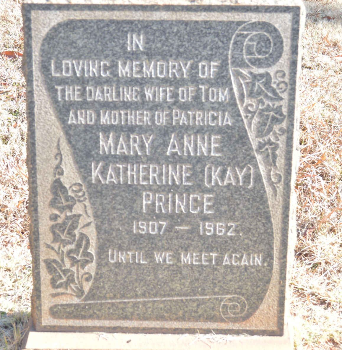 PRINCE Mary Anne Katherine 1907-1962