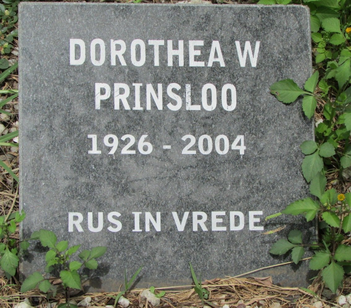 PRINSLOO Dorothea W. 1926-2004