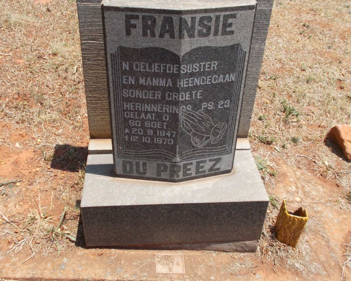 PREEZ Fransie, du 1947-1973