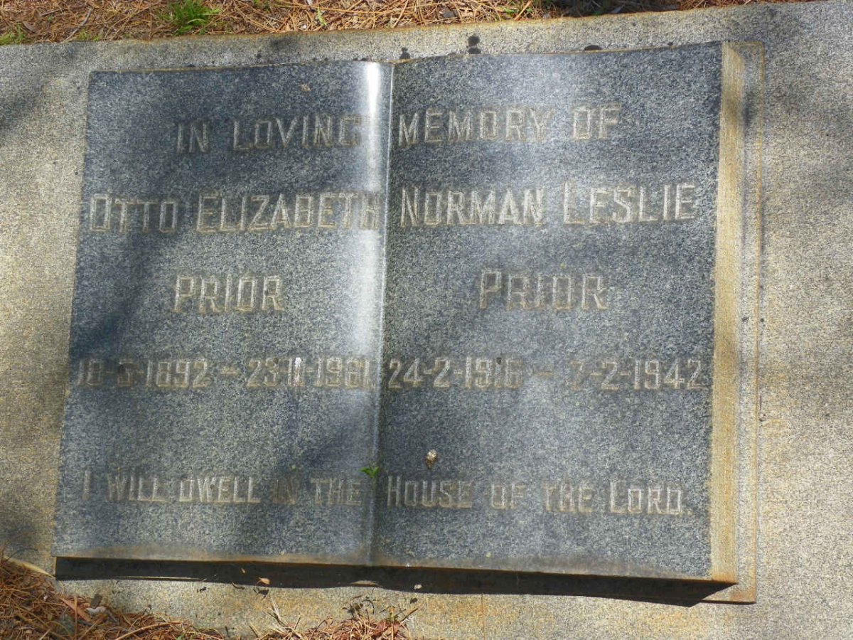 PRIOR Norman Leslie 1916-1942 :: PRIOR Otto Elizabeth 1892-1961