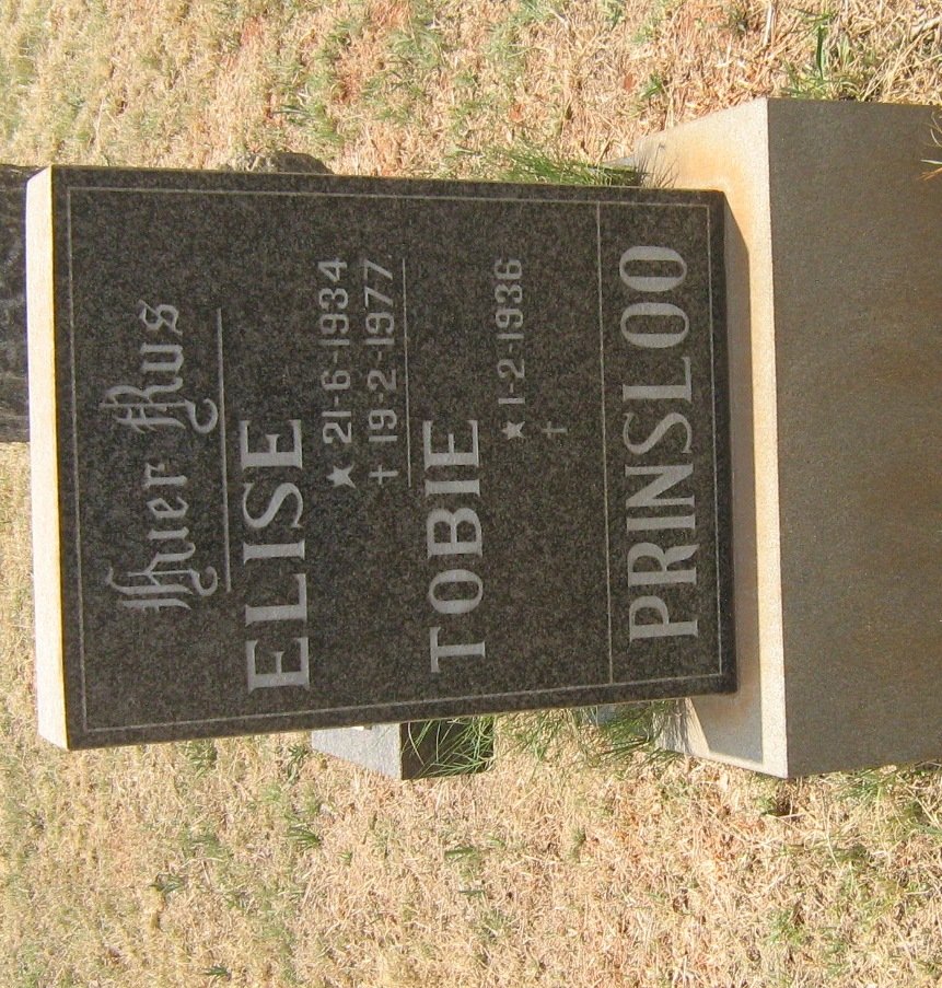 PRINSLOO Tobie 1936- &amp; Elise 1934-1977