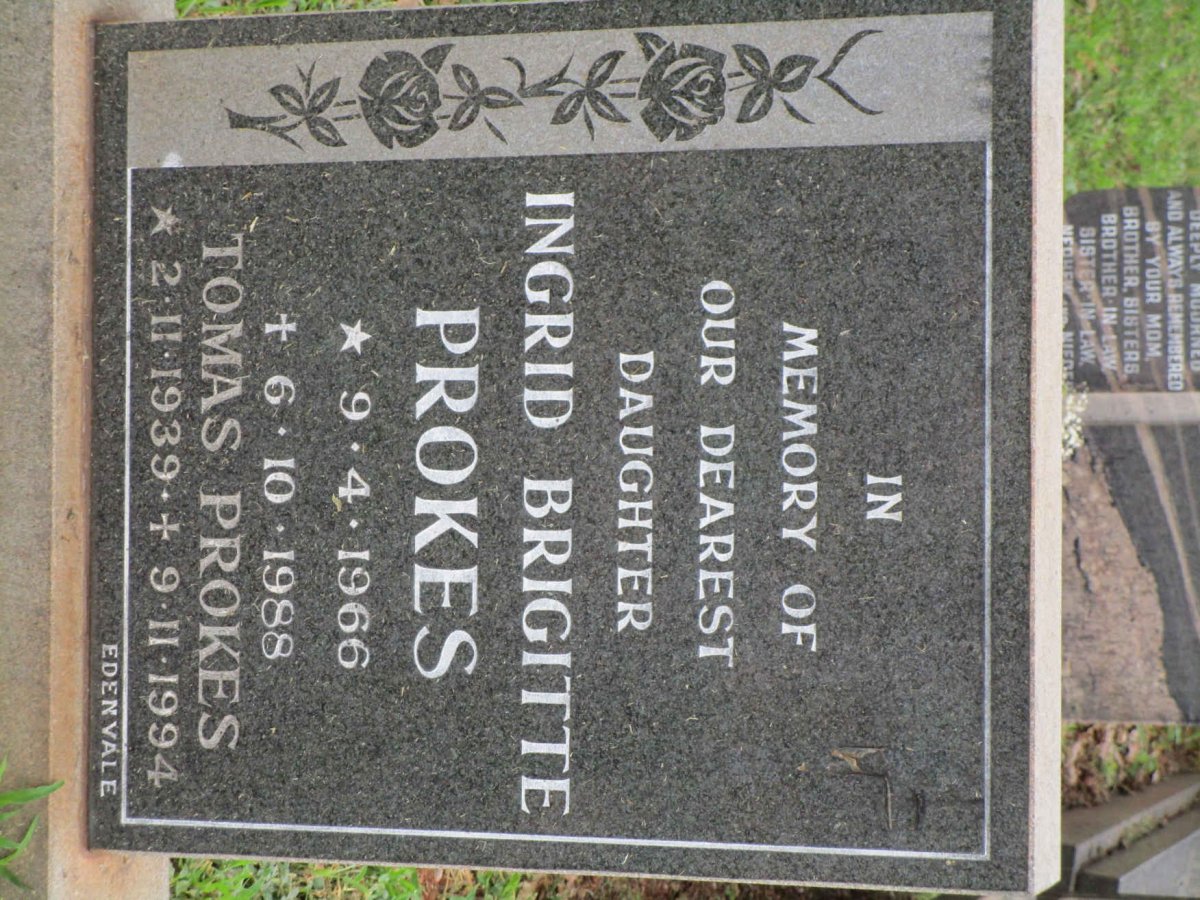 PROKES Tomas 1939-1994 :: PROKES Ingrid Brigitte 1966-1988