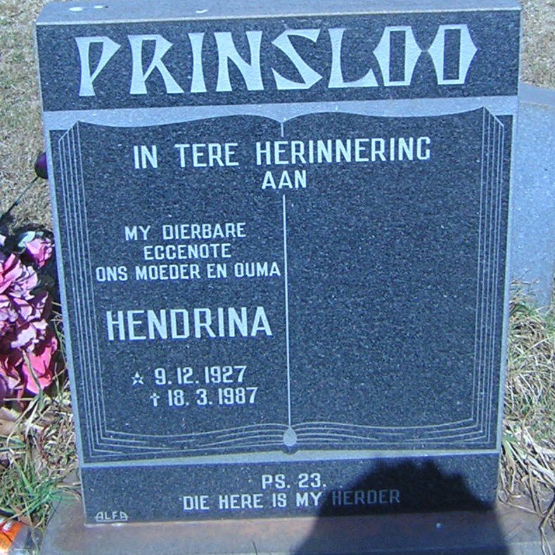 PRINSLOO Hendrina 1927-1987