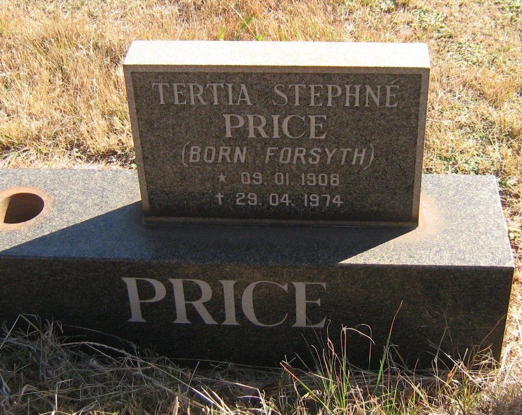PRICE Tertia Stephne nee FORSYTH 1908-1974