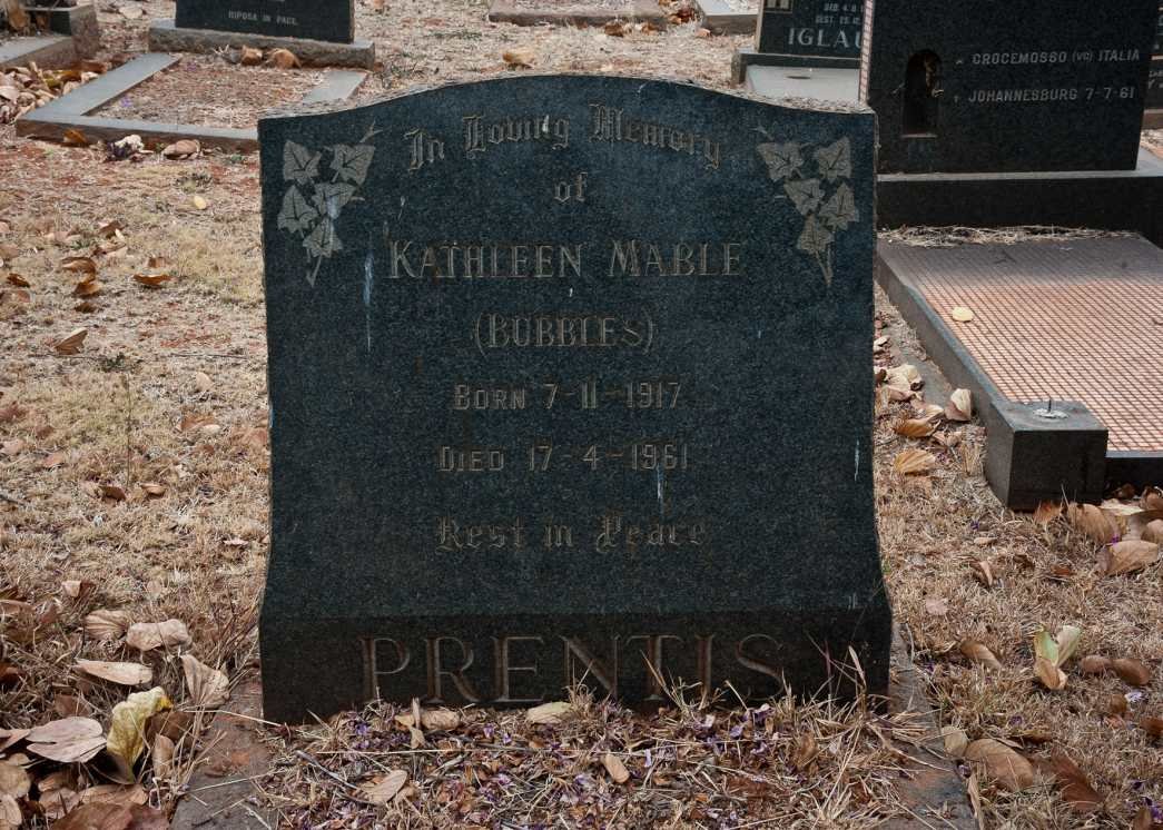 PRENTIS Kathleen Mable 1917-1961