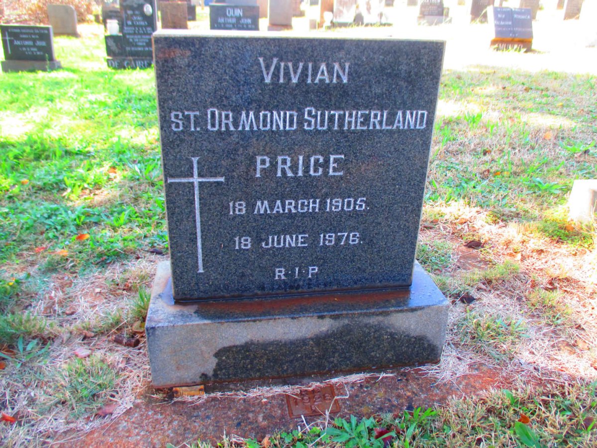 PRICE Vivian St Ormond Sutherland 1905-1976