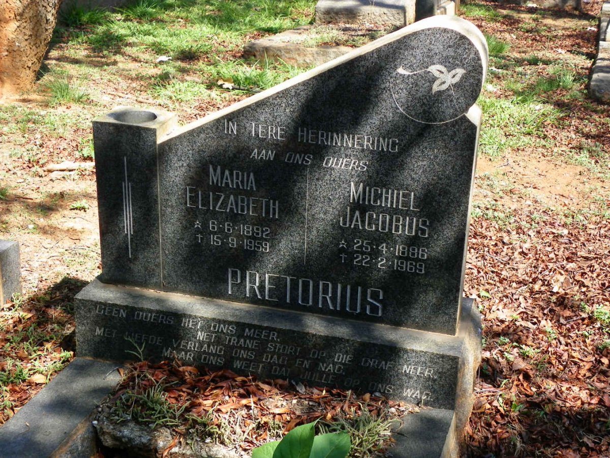 PRETORIUS Michiel Jacobus 1886-1969 &amp; Maria Elizabeth 1892-1959