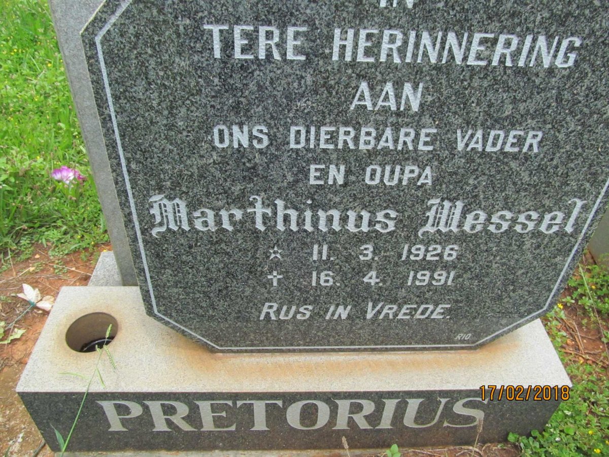 PRETORIUS Marthinus Wessel 1926-1991