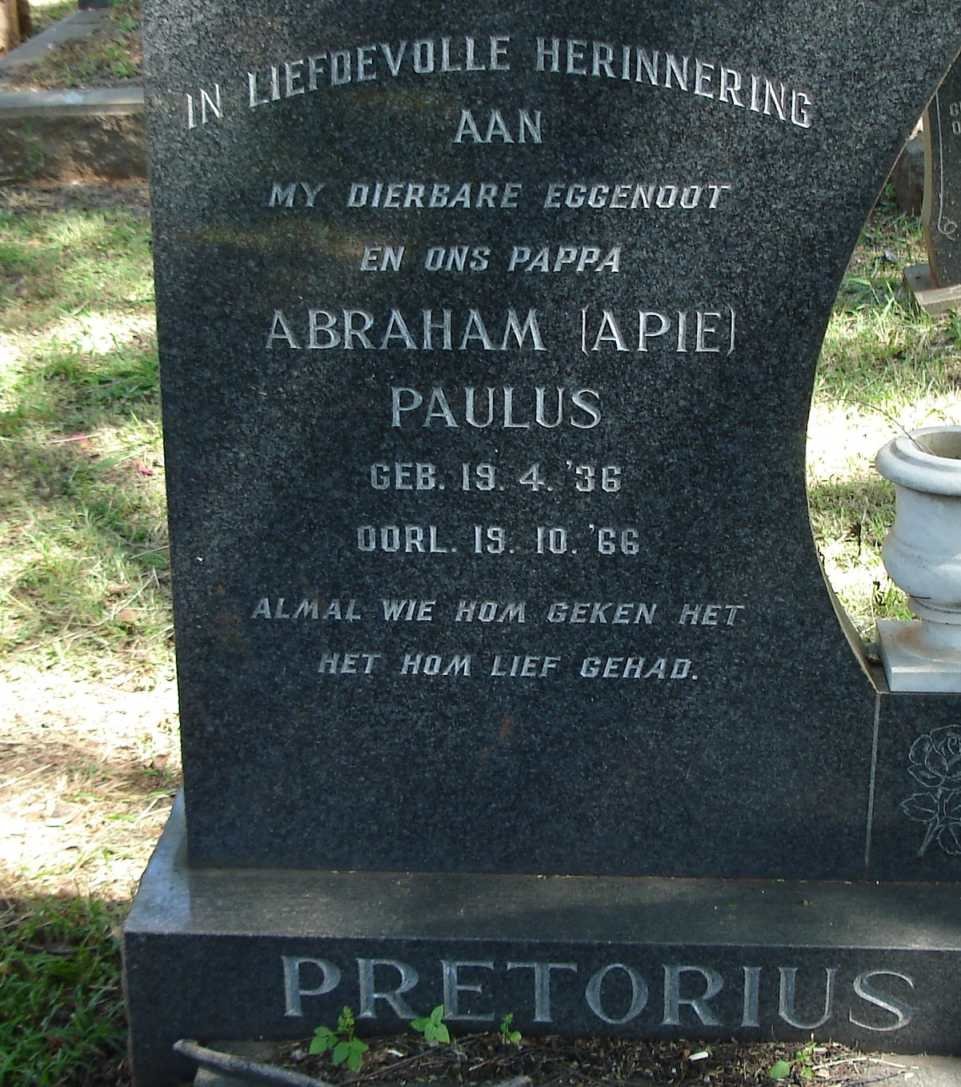 PRETORIUS Abraham Paulus 1936-1966