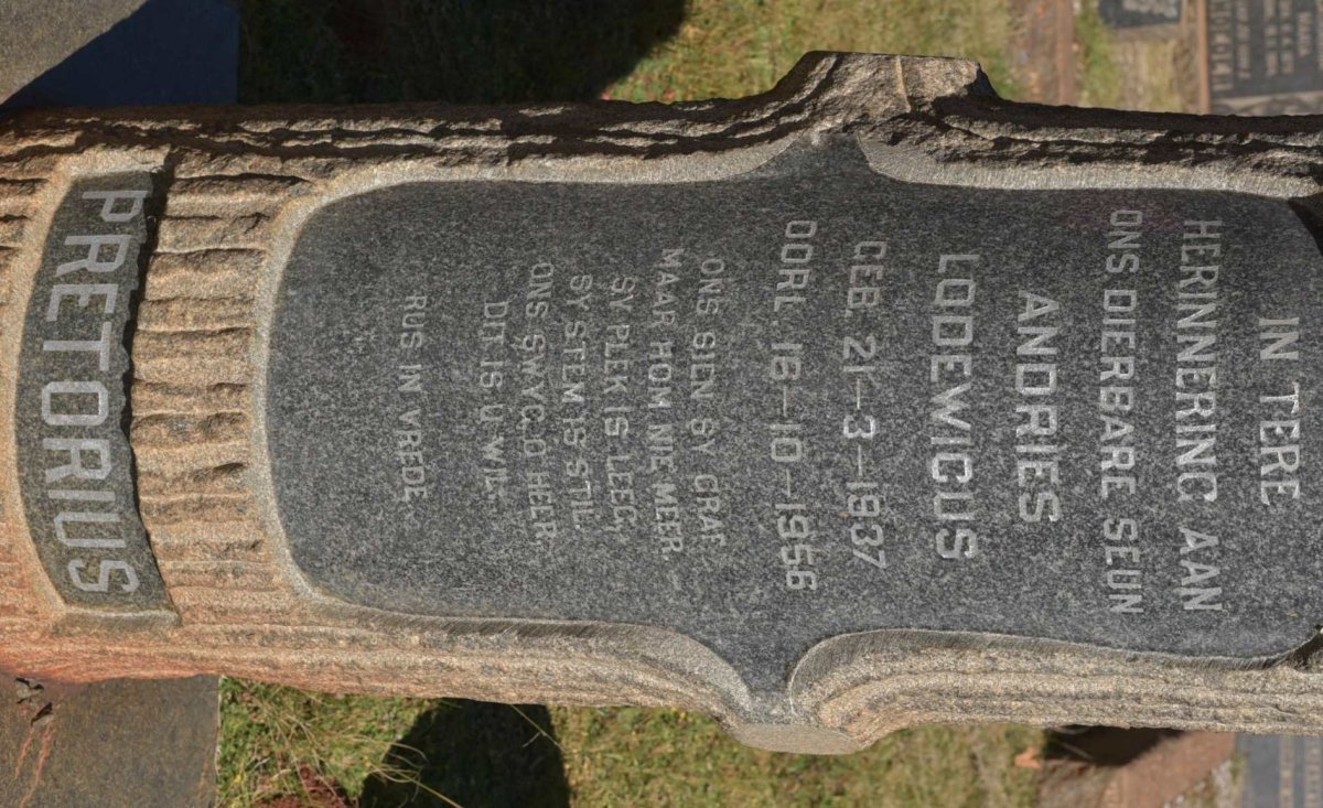 PRETORIUS Andries Lodewicus 1937-1956