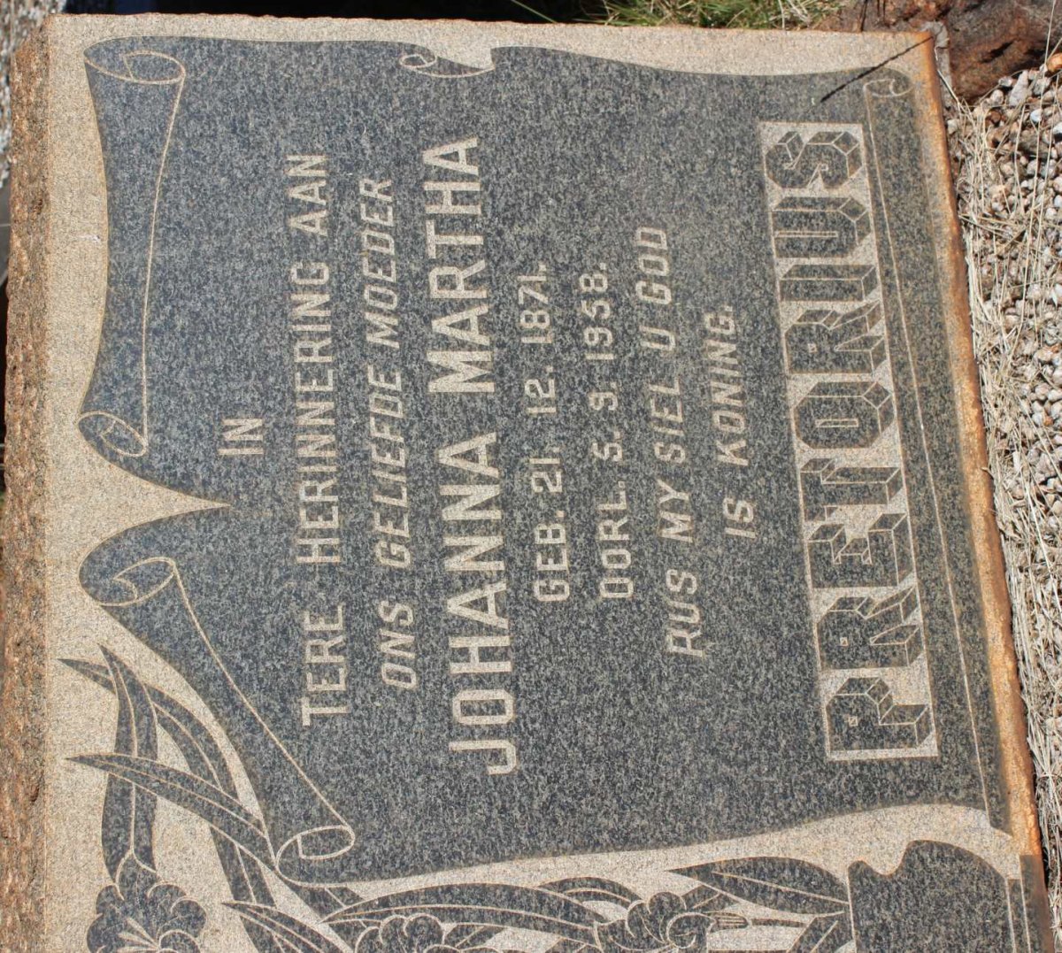 PRETORIUS Johanna Martha 1871-1958