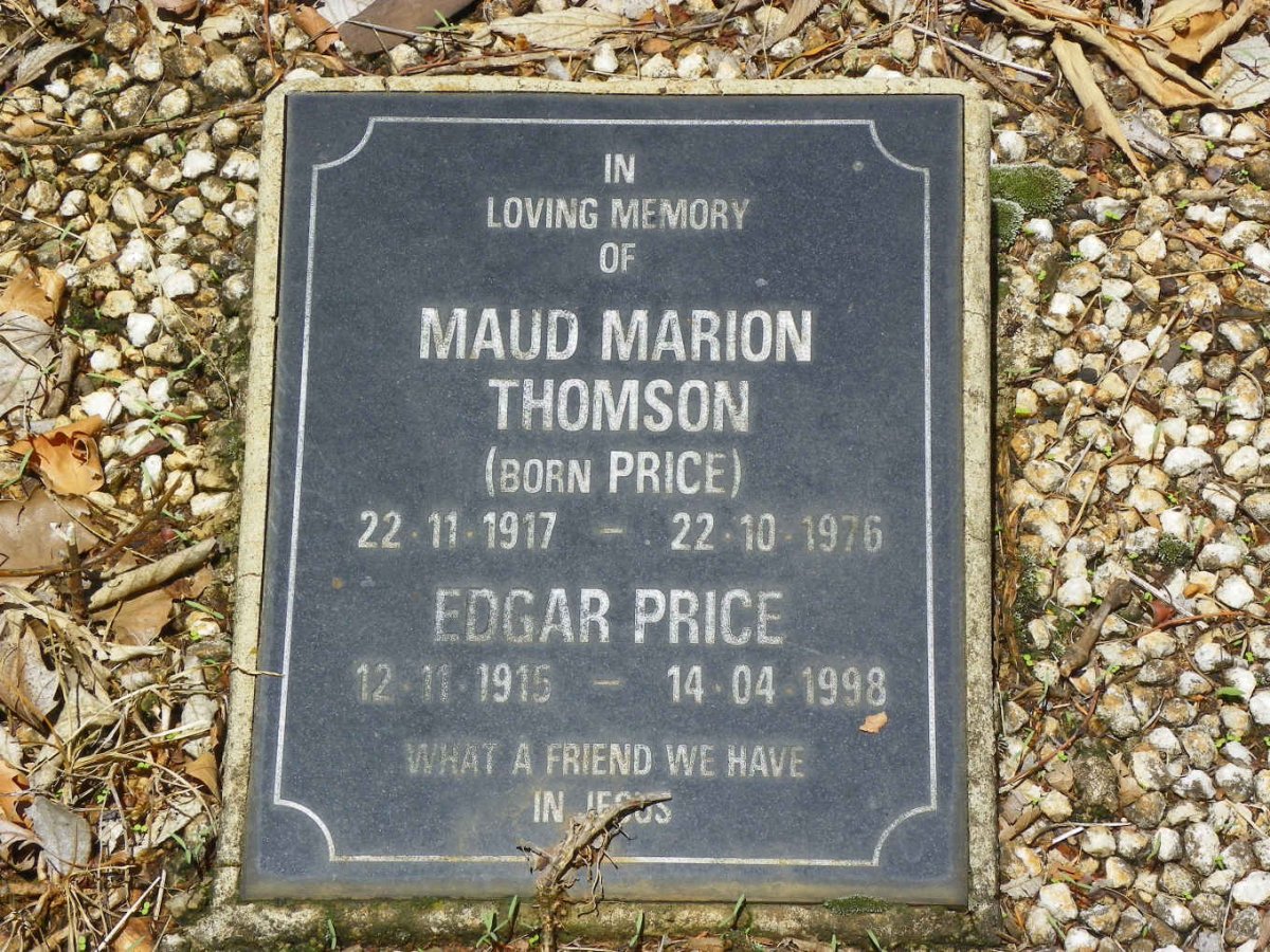 PRICE Charles -1943 :: THOMSON Maud Marion nee PRICE 1917-1976 :: PRICE Edgar 1915-1998 :: PRICE Maud -1967