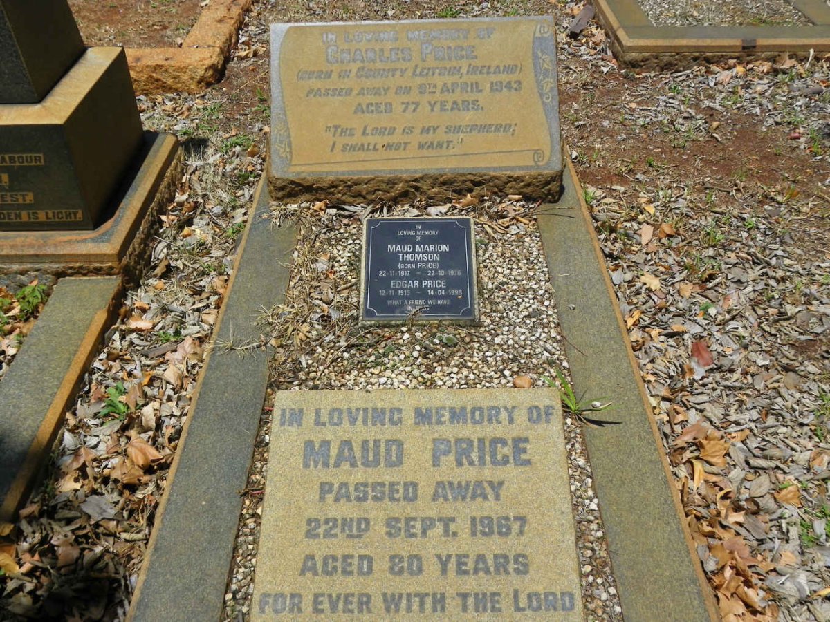 PRICE Charles -1943 :: THOMSON Maud Marion nee PRICE 1917-1976 :: PRICE Edgar 1915-1998 :: PRICE Maud -1967