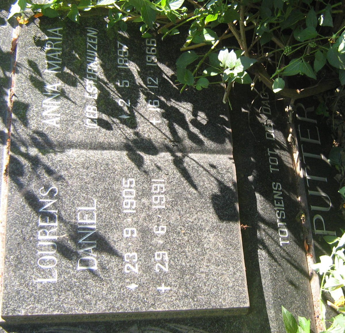 PUTTER Lourens Daniel 1905-1991 &amp; Anna Maria ESTERHUIZEN 1897-1966
