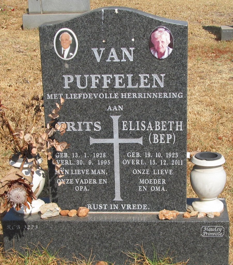 PUFFELEN Frits, van 1928-1995 &amp; Elisabeth 1923-2011
