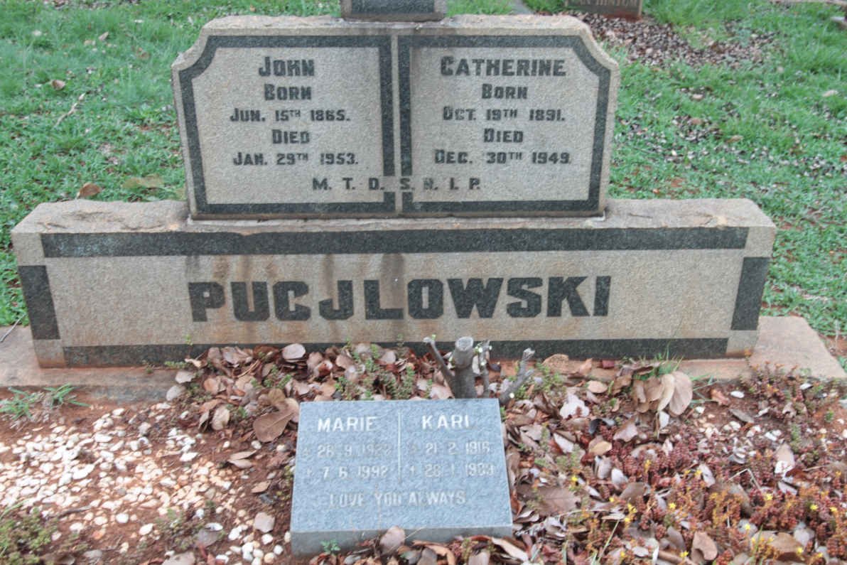 PUCJLOWSKI John 1865-1953 &amp; Catherine 1891-1949