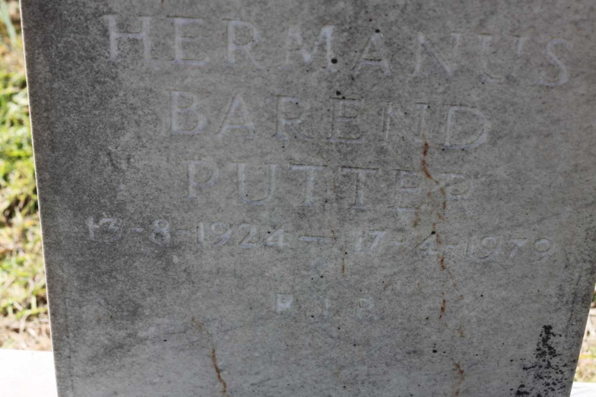 PUTTER Hermanus Barend 1924-1979