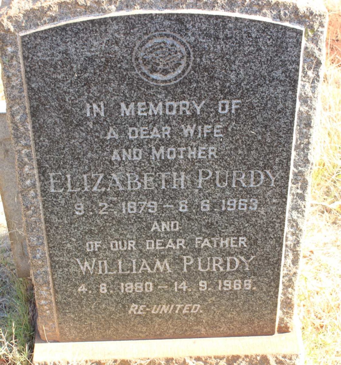 PURDY William 1880-1966 &amp; Elizabeth 1879-1963