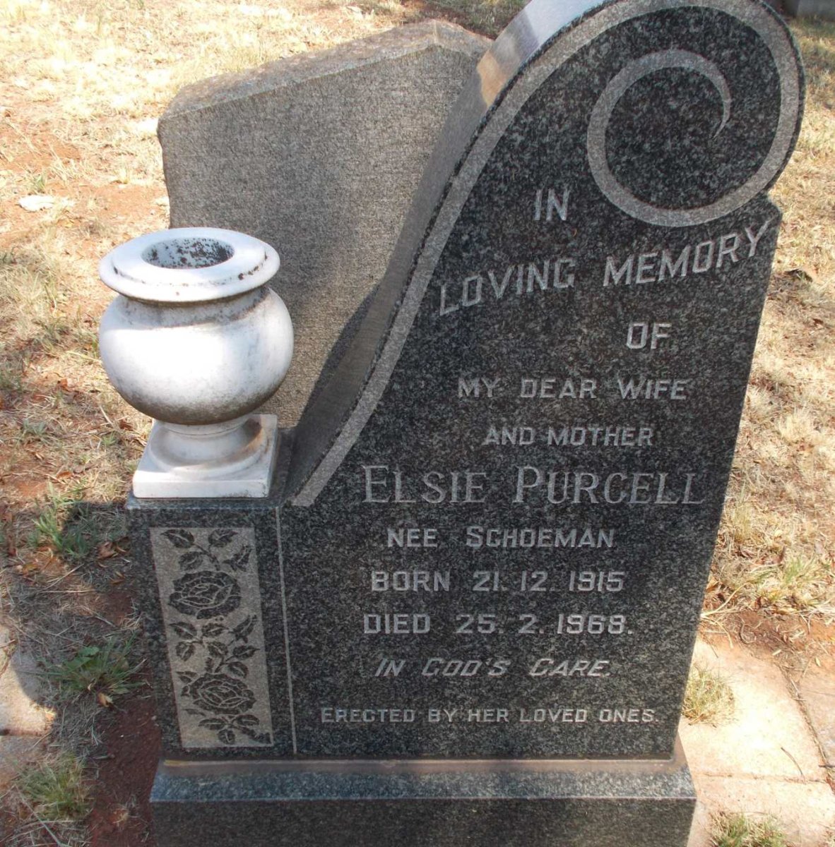 PURCELL Elsie nee SCHOEMAN 1915-1968