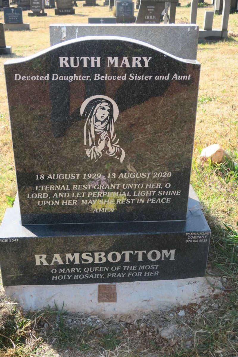 RAMSBOTTOM Ruth Mary 1929-2020