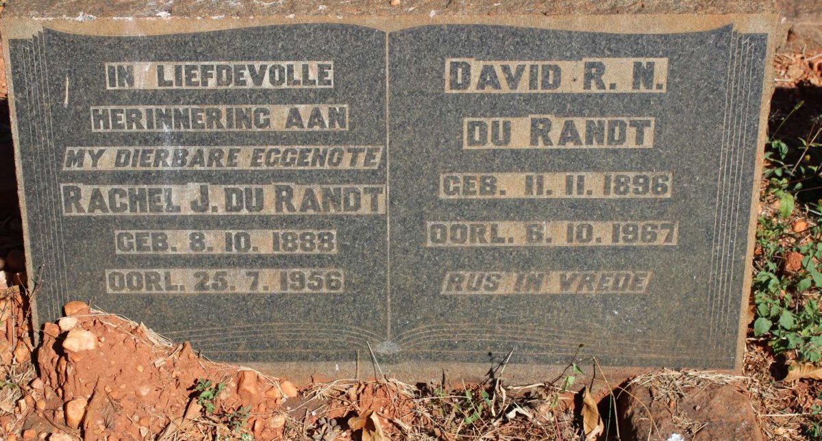 RANDT David R.N., du 1896-1967 &amp; Rachel J. 1888-1956