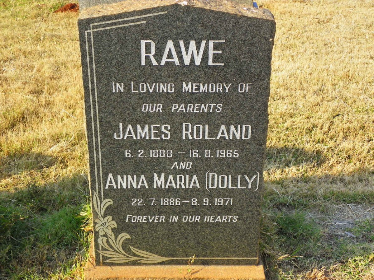 RAWE James Roland 1888-1965 &amp; Anna Maria 1886-1971