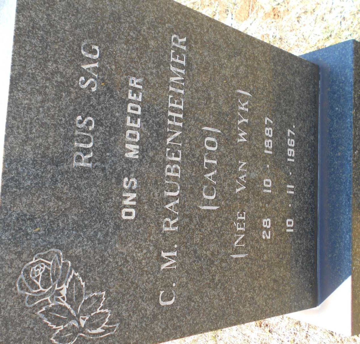 RAUBENHEIMER C.M. nee VAN WYK 1887-1967