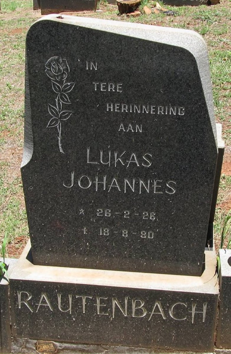 RAUTENBACH Lukas Johannes 1926-1980