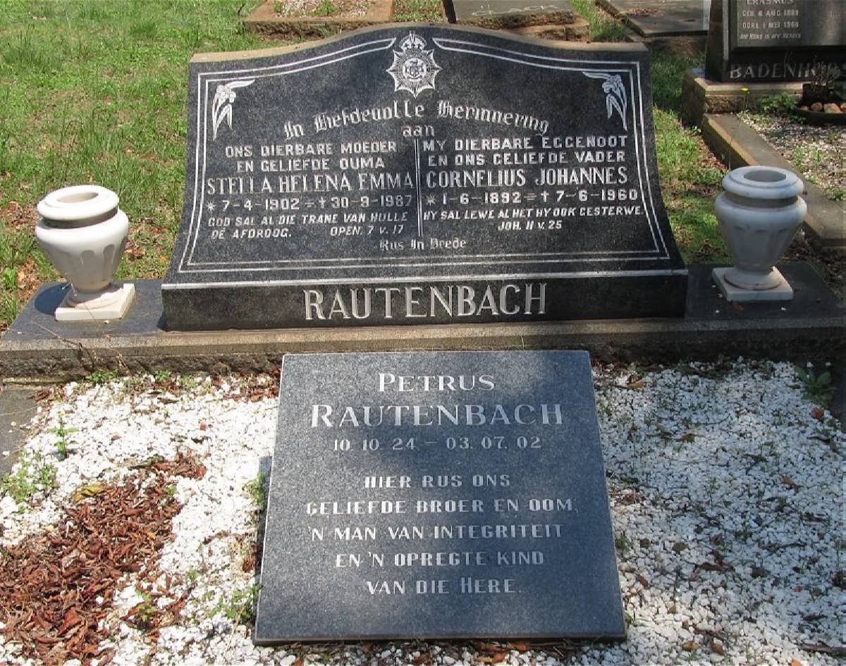 RAUTENBACH Cornelius Johannes 1892-1960 &amp; Stella Helena Emma 1902-1987 :: RAUTENBACH Petrus 1924-2002