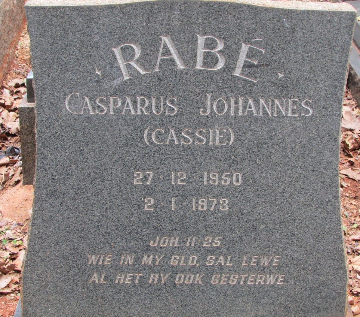 RABE Casparus Johannes 1950-1973