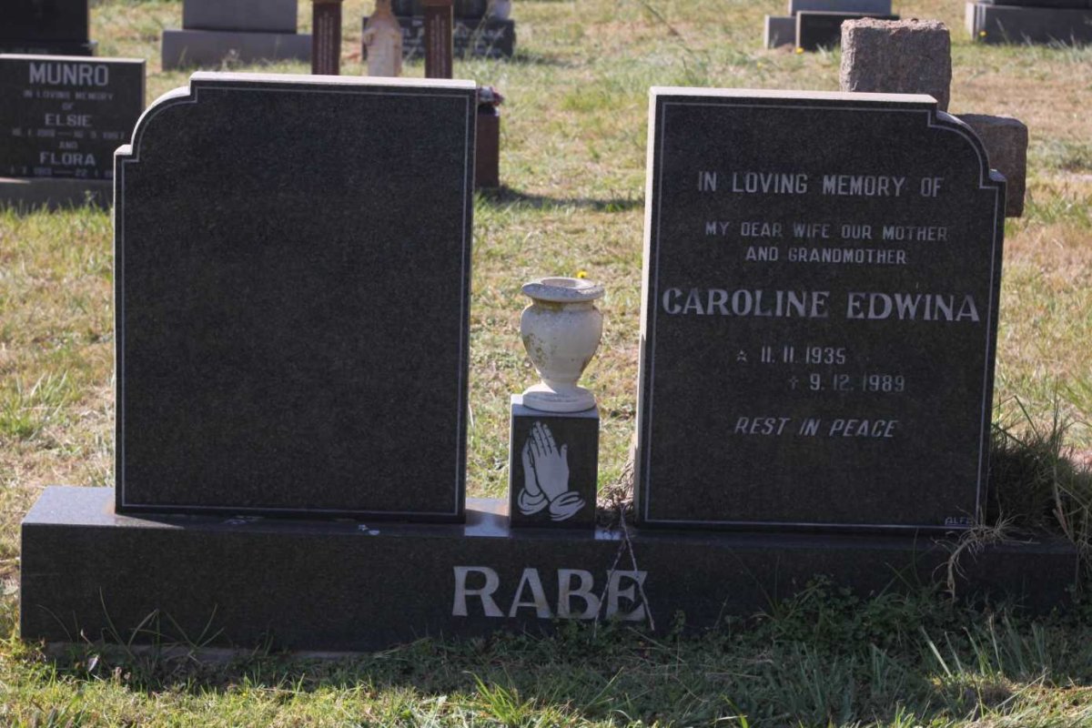 RABE Caroline Edwina 1935-1989
