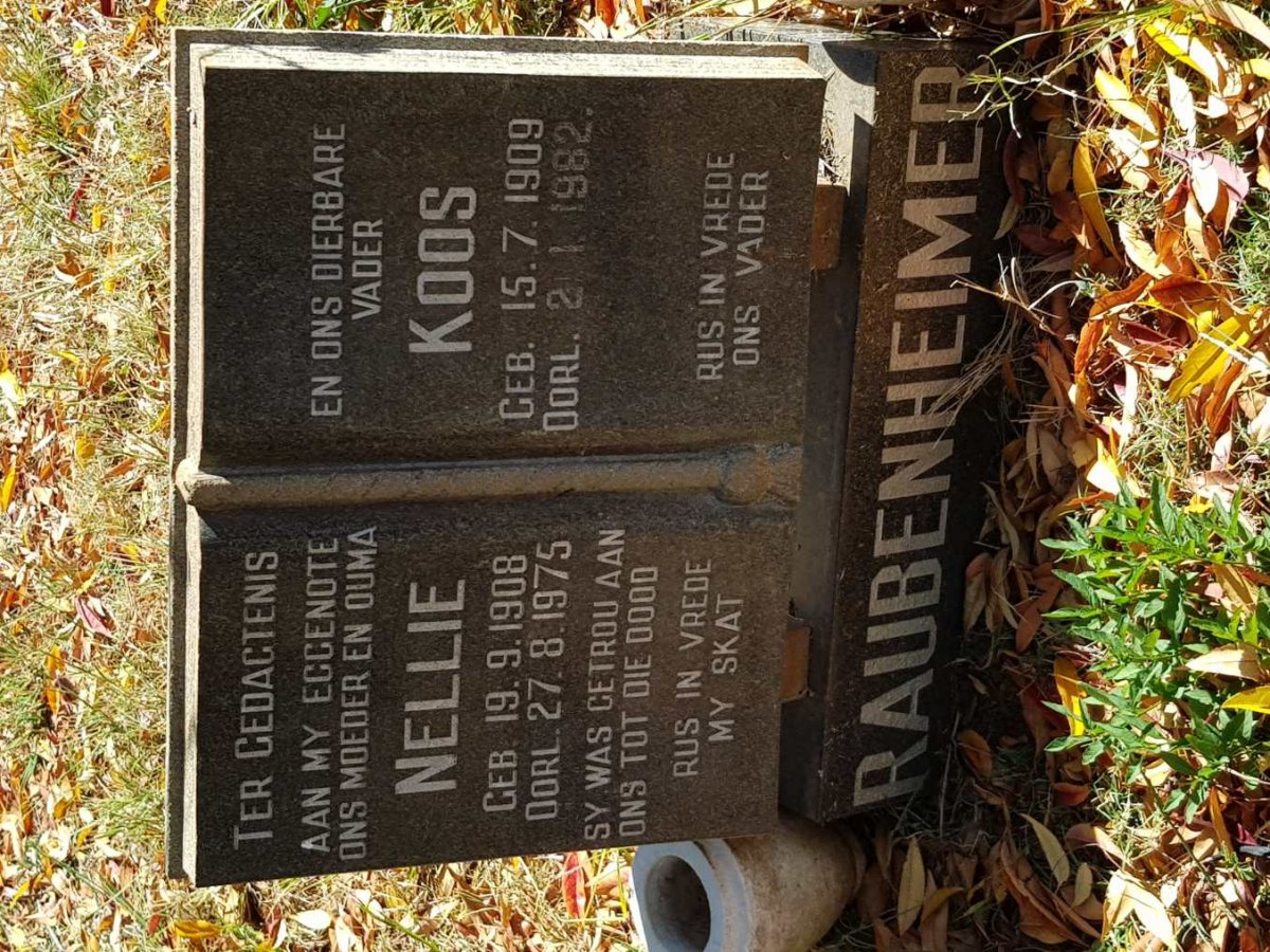 RAUBENHEIMER Koos 1909-1982 &amp; Nellie 1908-1975