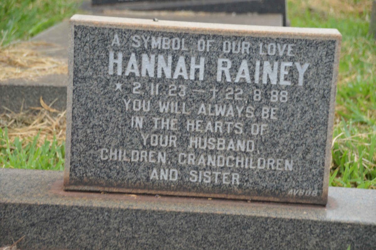 RAINEY Hannah 1923-1988