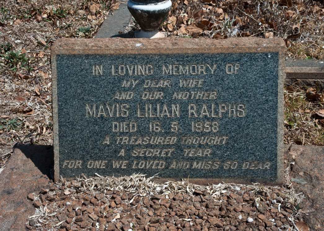 RALPHS Mavis Lilian -1958