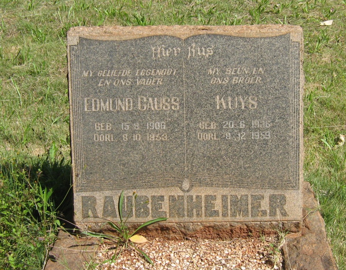RAUBENHEIMER Edmund Gauss 1906-1953 &amp; Susanna 1911-1995 :: RAUBENHEIMER Kuys 1936-1959