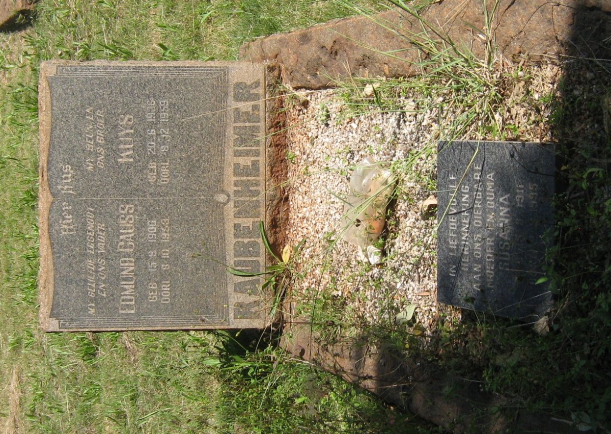 RAUBENHEIMER Edmund Gauss 1906-1953 &amp; Susanna 1911-1995 :: RAUBENHEIMER Kuys 1936-1959