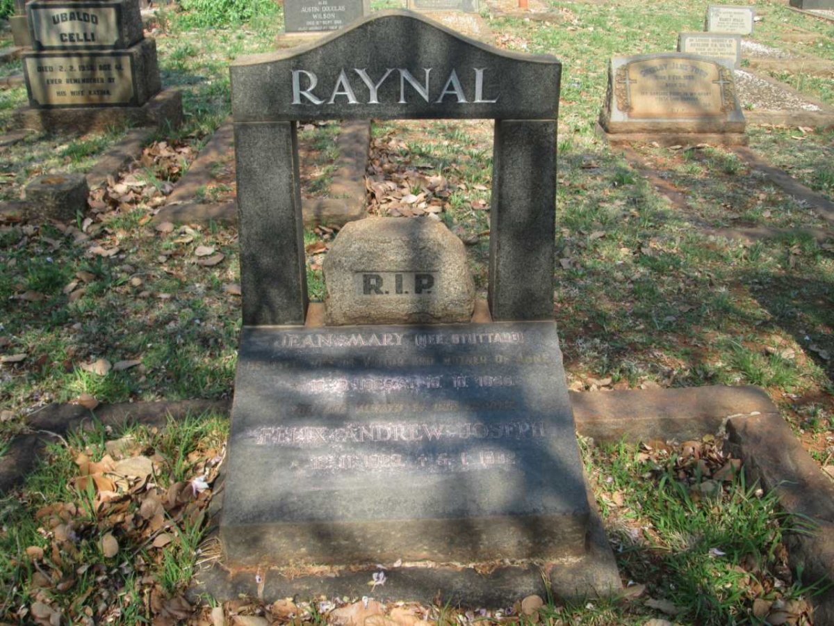 RAYNAL Felix Andrew Joseph 1923-1992 &amp; Jean Mary STUTTARD 1925-1955