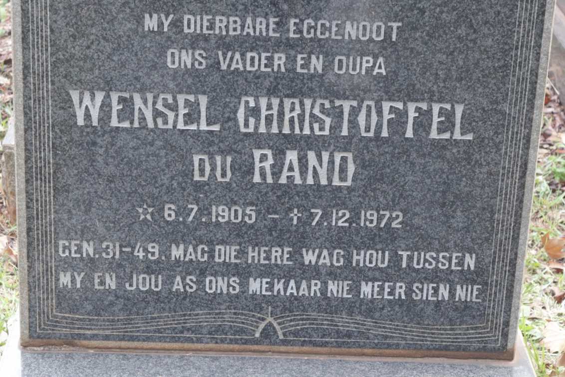 RAND Wensel Christoffel, du 1905-1972