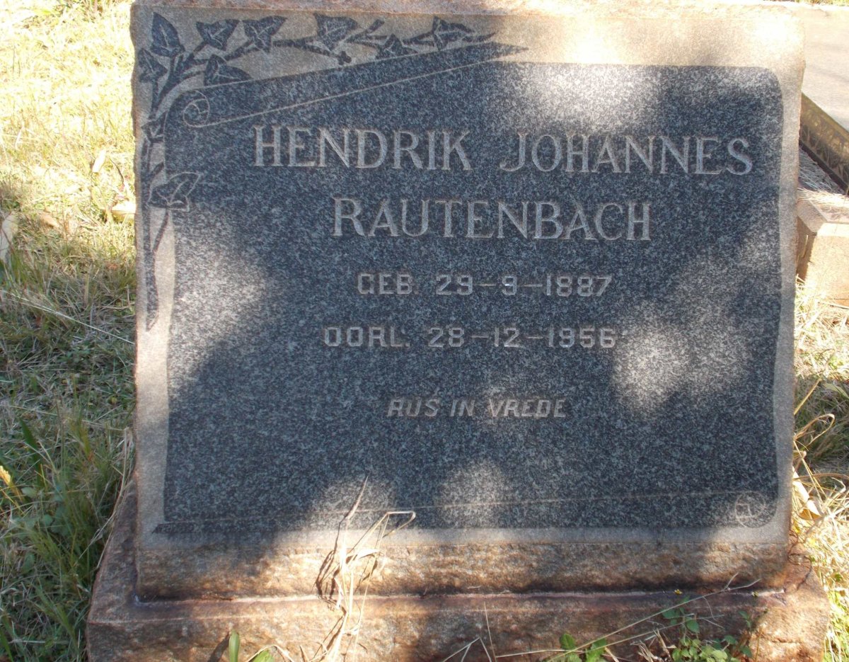 RAUTENBACH Hendrik Johannes 1887-1956