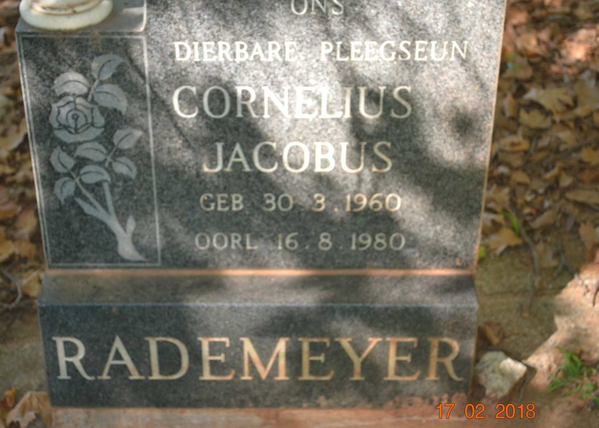 RADEMEYER Cornelius Jacobus 1960-1980