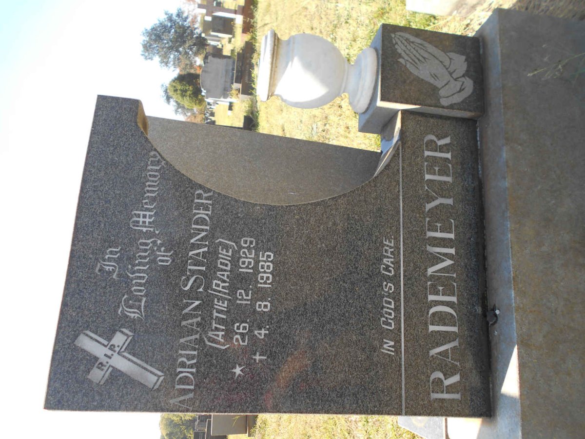 RADEMEYER Adriaan Stander 1929-1985