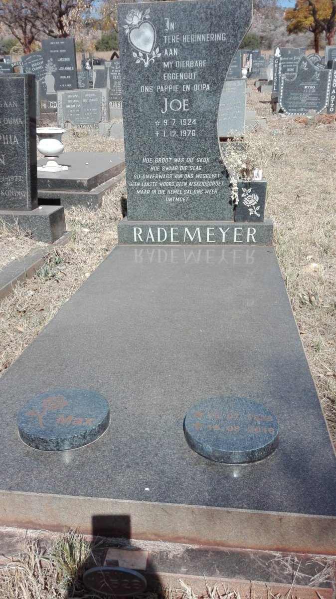 RADEMEYER Joe 1924-1976 :: RADEMEYER Max 1925-2016
