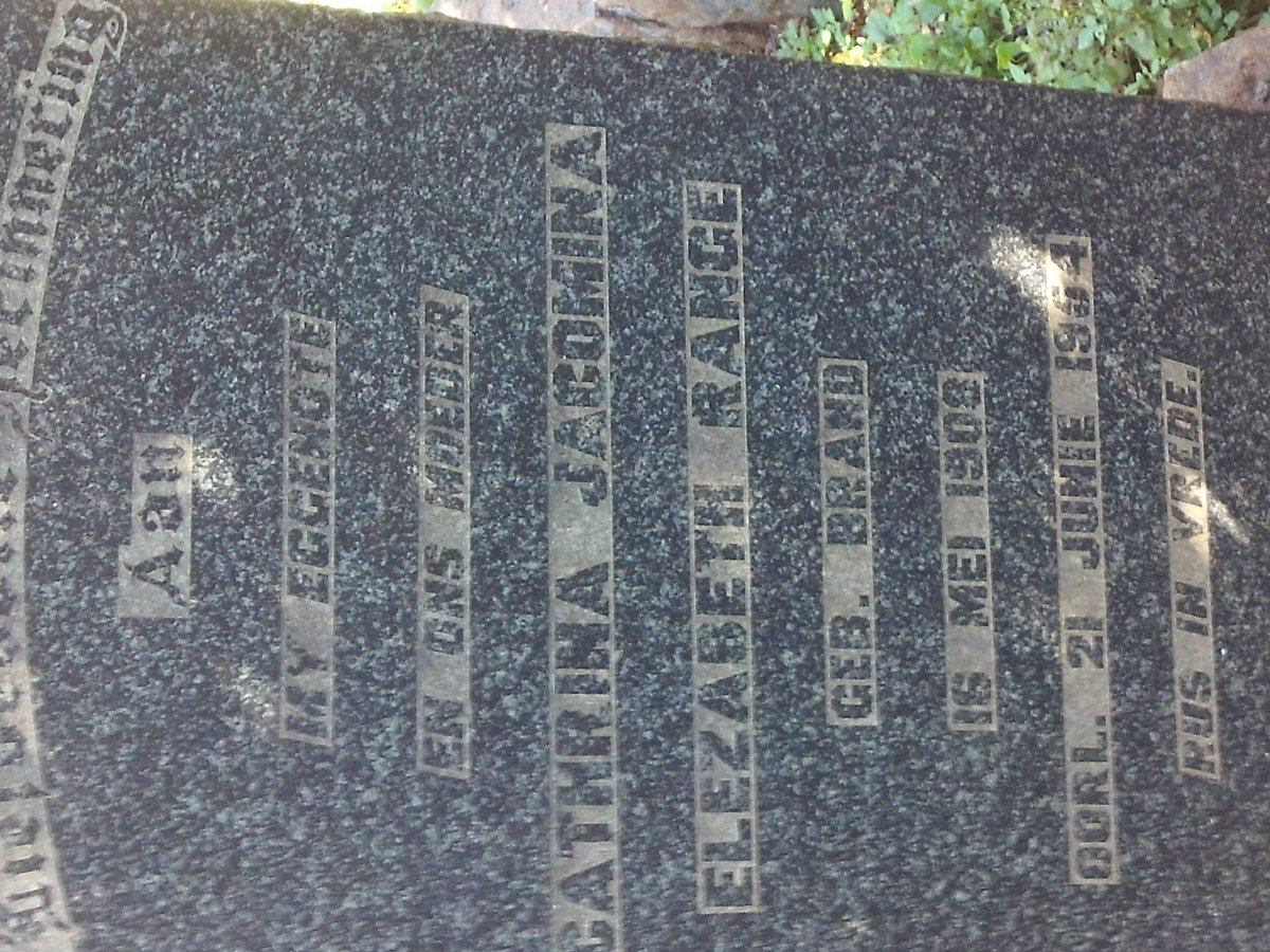 RANGE Cathrina Jacomina Elezabeth nee BRAND 1908-1954