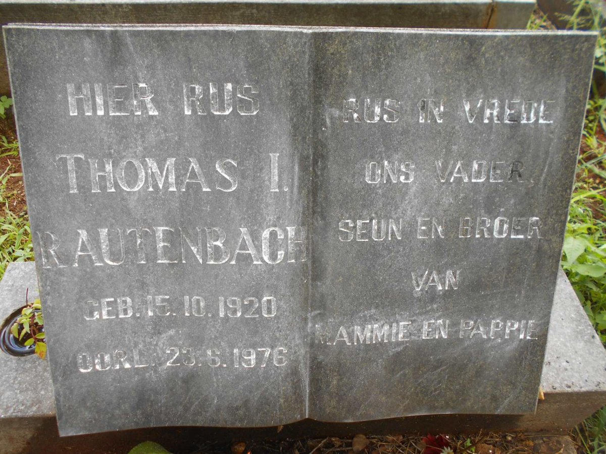 RAUTENBACH Thomas I. 1920-1976