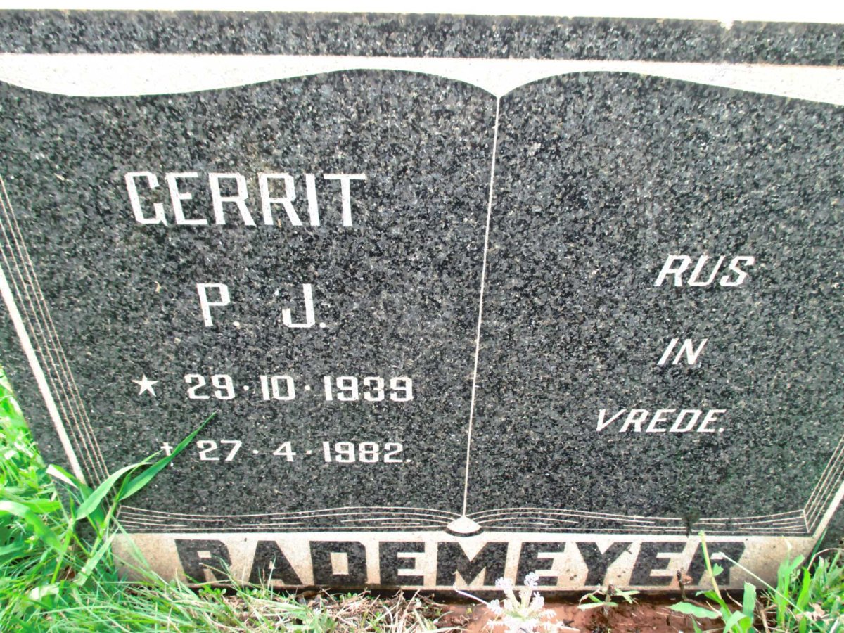 RADEMEYER Gerrit P.J. 1939-1982
