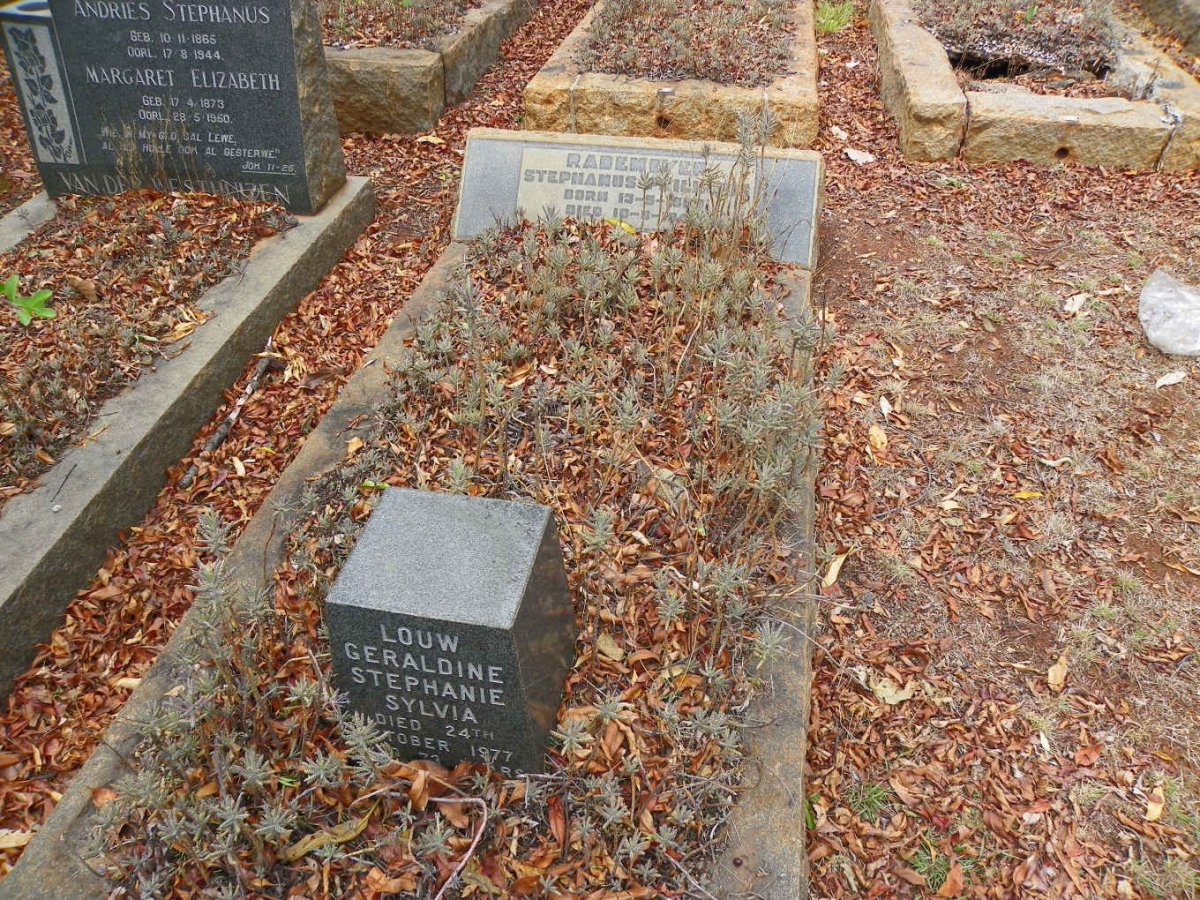 RADEMEYER Stephanus Philippus 1869-1944 :: LOUW Geraldine Stephanie Sylvia -1977