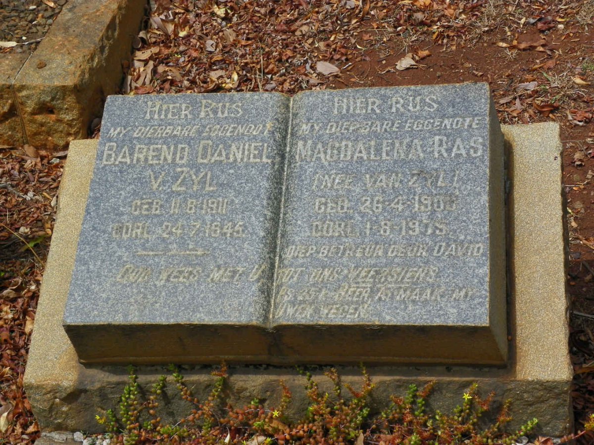 RAS Magdalena nee VAN ZYL 190?-1975 :: ZYL Barend Daniel v., 1911-1945