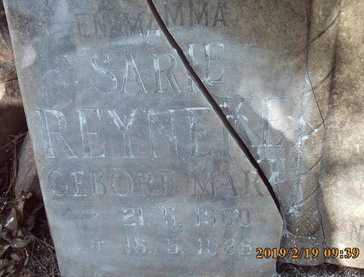 REYNEKE Sarie nee MARX 1960-1986